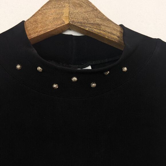 Banjo Vintage Embellished Long Sleeve Turtleneck Blouse - Picture 4 of 6